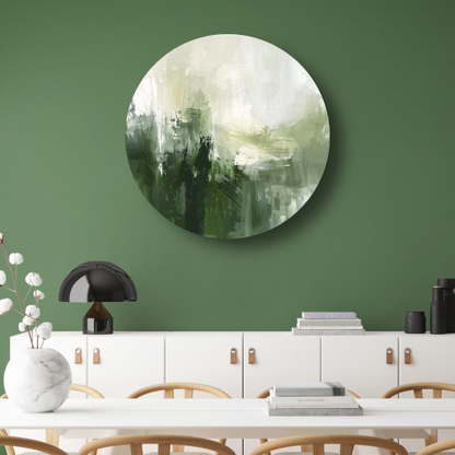 Groen en Grijs Moderne Abstracte Dynamiek forex muurcirkel