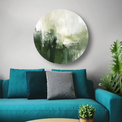 Groen en Grijs Moderne Abstracte Dynamiek forex muurcirkel