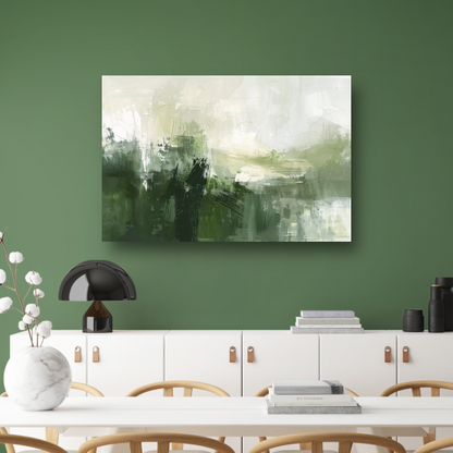 Groen en Grijs Moderne Abstracte Dynamiek poster