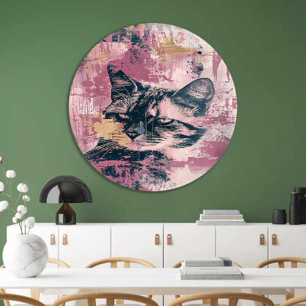 Abstracte digitale kunst van een kat forex muurcirkel
