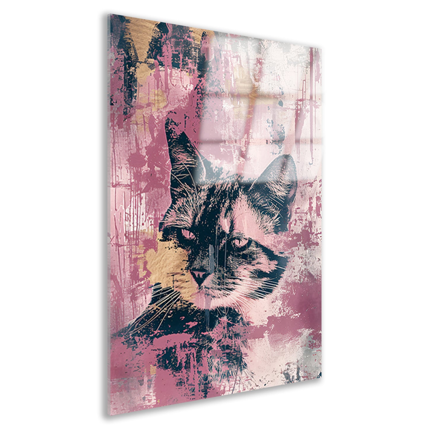 Abstracte digitale kunst van een kat acrylglas