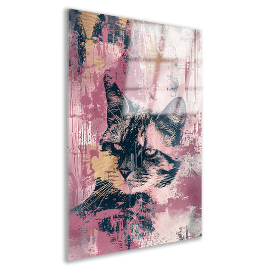 Abstracte digitale kunst van een kat acrylglas