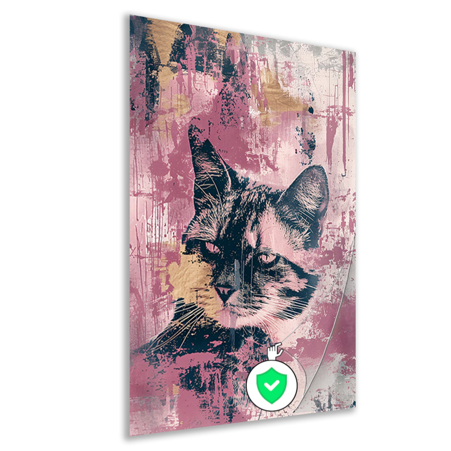 Abstracte digitale kunst van een kat poster