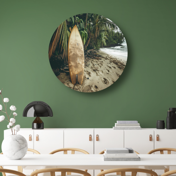 Abstracte surfplank op het strand forex muurcirkel