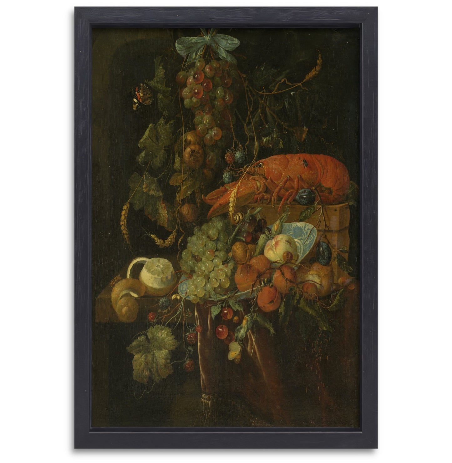 Stilleven met fruit en kreeft - Jan Davidsz. de Heem canvas met baklijst
