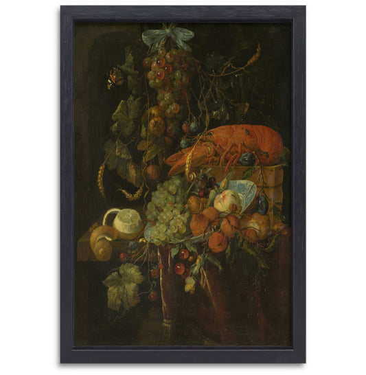 Stilleven met fruit en kreeft - Jan Davidsz. de Heem canvas met baklijst