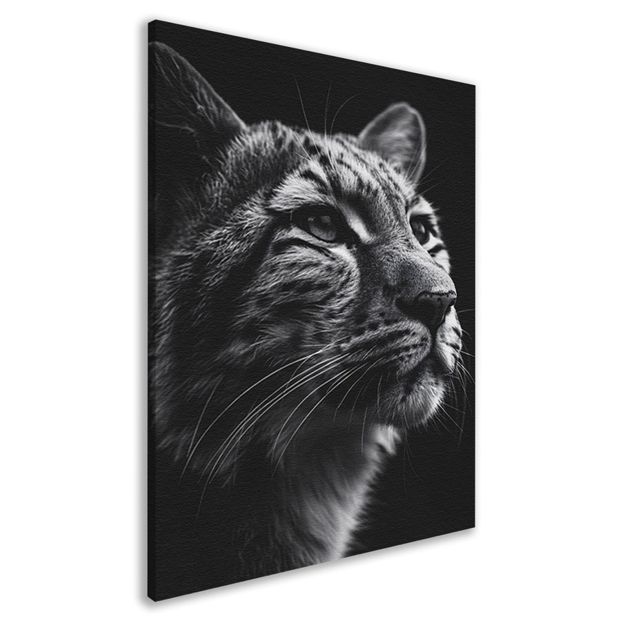 Indrukwekkend zwart-wit close-up portret van een luipaard canvas