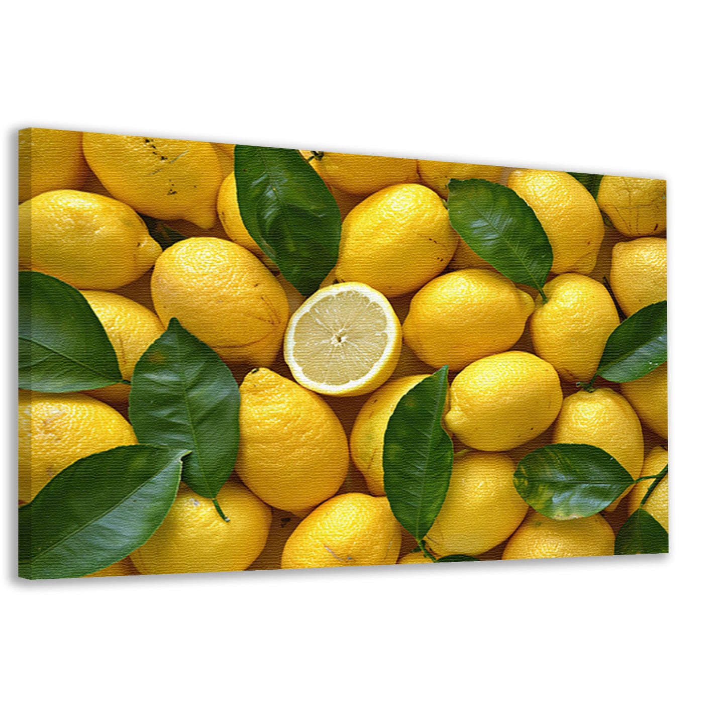 Citroenstilleven op houten tafel canvas