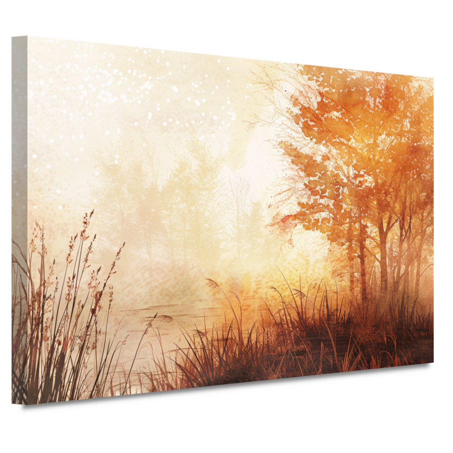 Herfstbos in Warme Sepia Ochtendgloed canvas