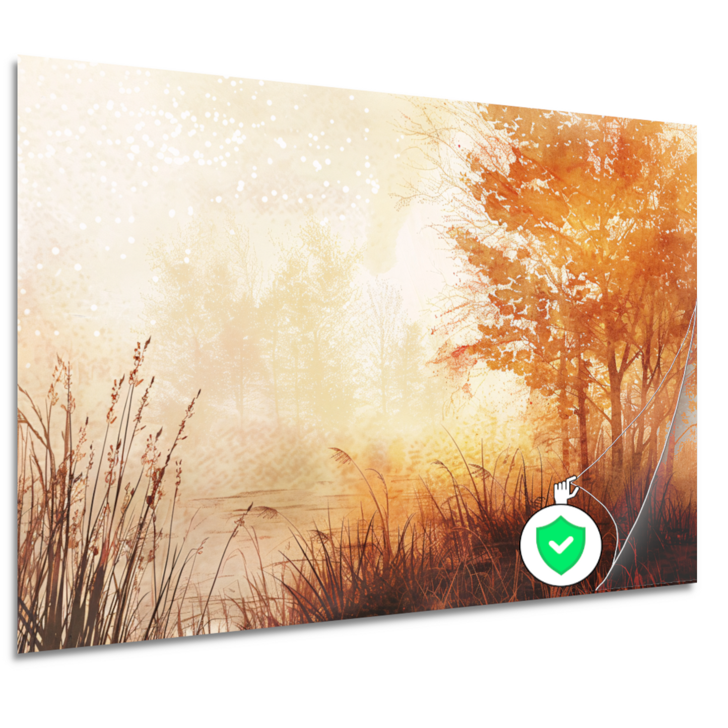 Herfstbos in Warme Sepia Ochtendgloed poster