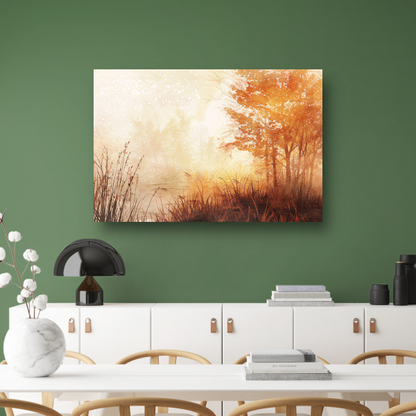 Herfstbos in Warme Sepia Ochtendgloed canvas