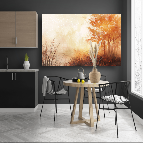 Herfstbos in Warme Sepia Ochtendgloed canvas