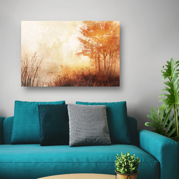 Herfstbos in Warme Sepia Ochtendgloed canvas