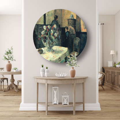 Schilderij van een interieur in de rue Carcel, Parijs - Paul Gauguin aluminium muurcirkel