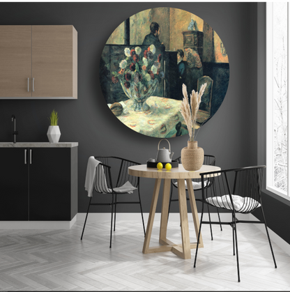 Schilderij van een interieur in de rue Carcel, Parijs - Paul Gauguin aluminium muurcirkel