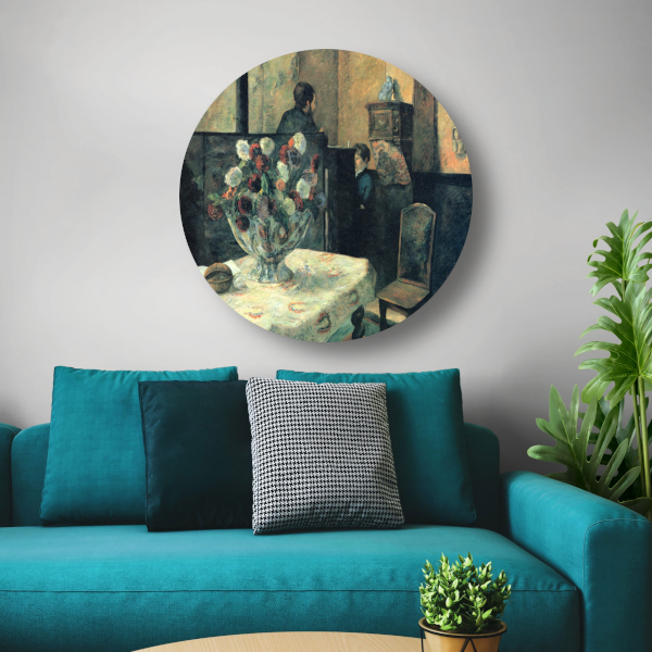 Schilderij van een interieur in de rue Carcel, Parijs - Paul Gauguin aluminium muurcirkel