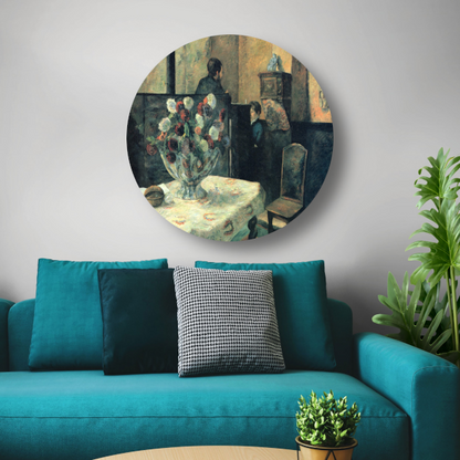 Schilderij van een interieur in de rue Carcel, Parijs - Paul Gauguin aluminium muurcirkel