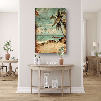 Vergane Tropische Kust met Palmboom acrylglas
