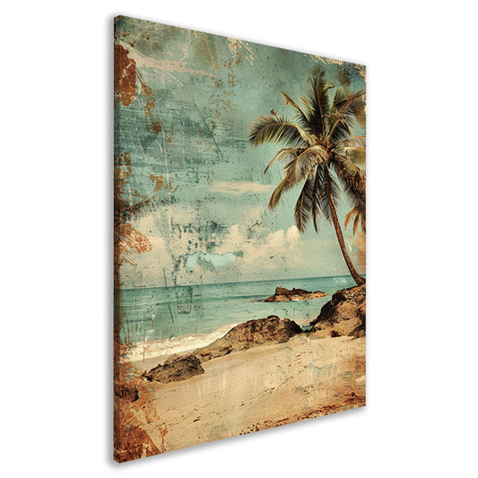 Vergane Tropische Kust met Palmboom canvas