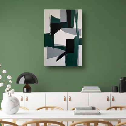 Contrasten van Groen en Zwart in Minimalisme poster