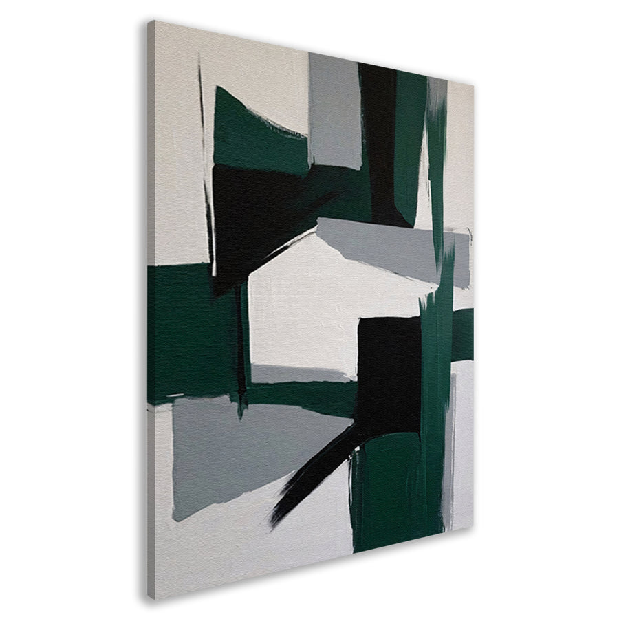 Contrasten van Groen en Zwart in Minimalisme canvas