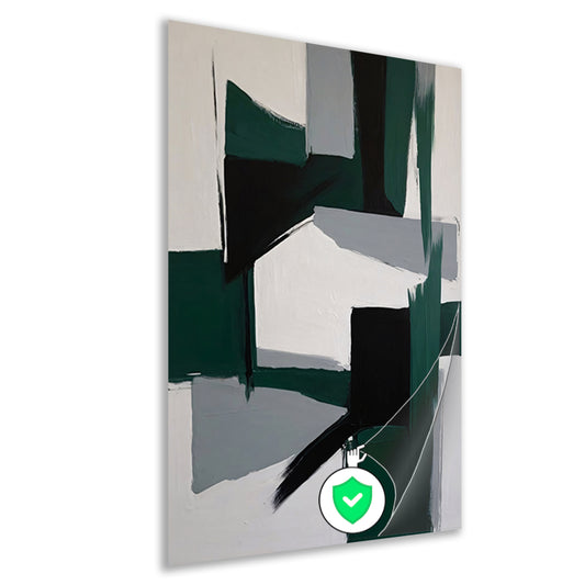 Contrasten van Groen en Zwart in Minimalisme poster