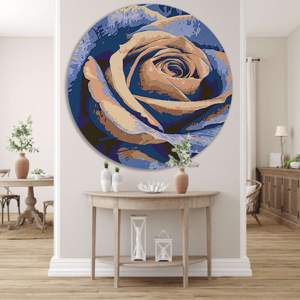Abstracte digitale kunst van een roos forex muurcirkel