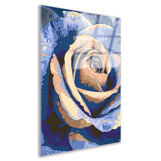 Abstracte digitale kunst van een roos acrylglas