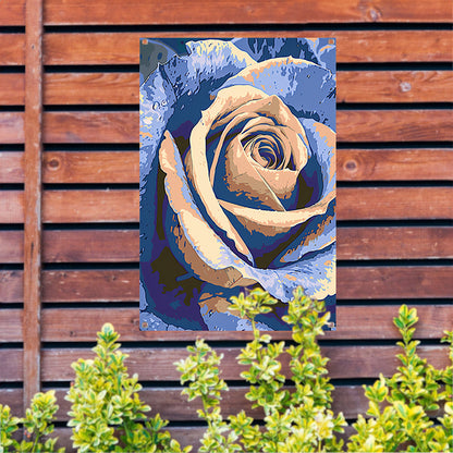 Abstracte digitale kunst van een roos tuinposter