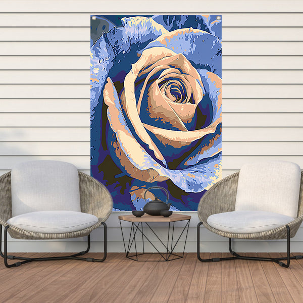 Abstracte digitale kunst van een roos tuinposter