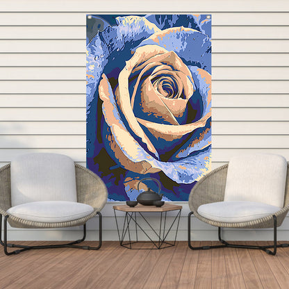 Abstracte digitale kunst van een roos tuinposter