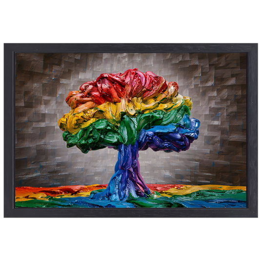 De dans van kleur en leven op canvas canvas met baklijst