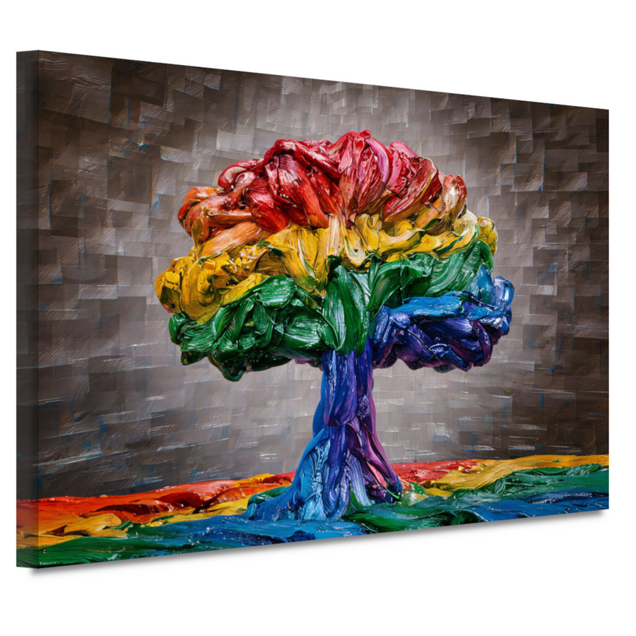 De dans van kleur en leven op canvas canvas