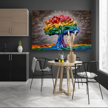 De dans van kleur en leven op canvas canvas
