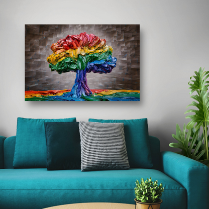 De dans van kleur en leven op canvas canvas