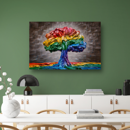 De dans van kleur en leven op canvas acrylglas