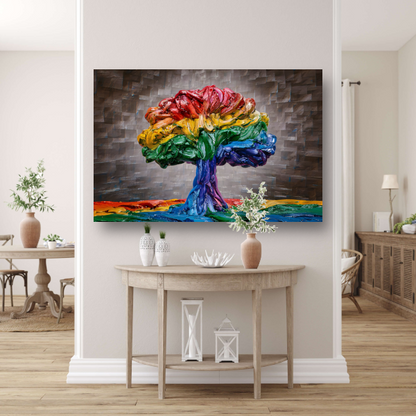 De dans van kleur en leven op canvas acrylglas