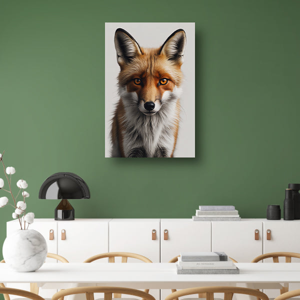 Intens Blikkende Vos in Gedetailleerd Portret canvas