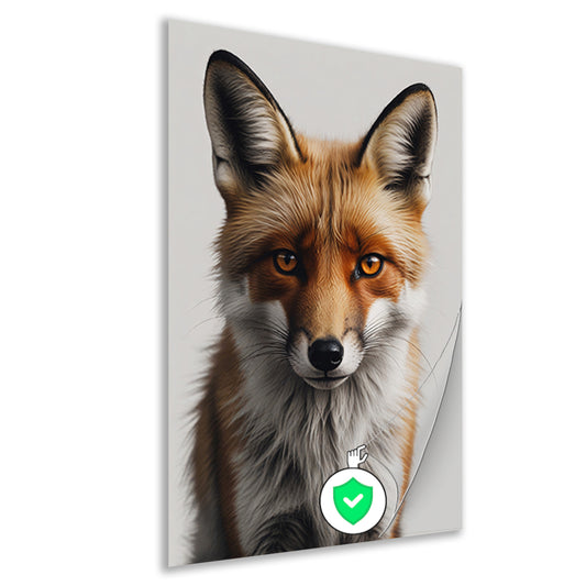 Intens Blikkende Vos in Gedetailleerd Portret poster