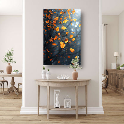 Vallende Herfstbladeren in het Bos canvas