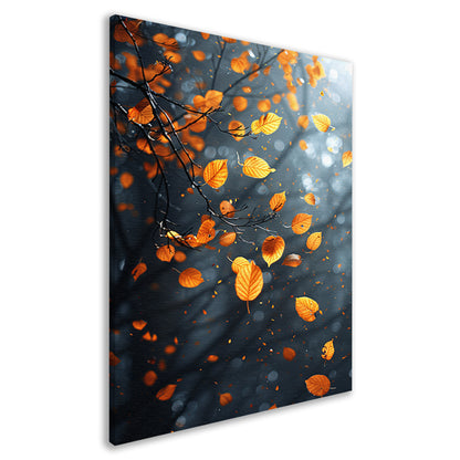 Vallende Herfstbladeren in het Bos canvas