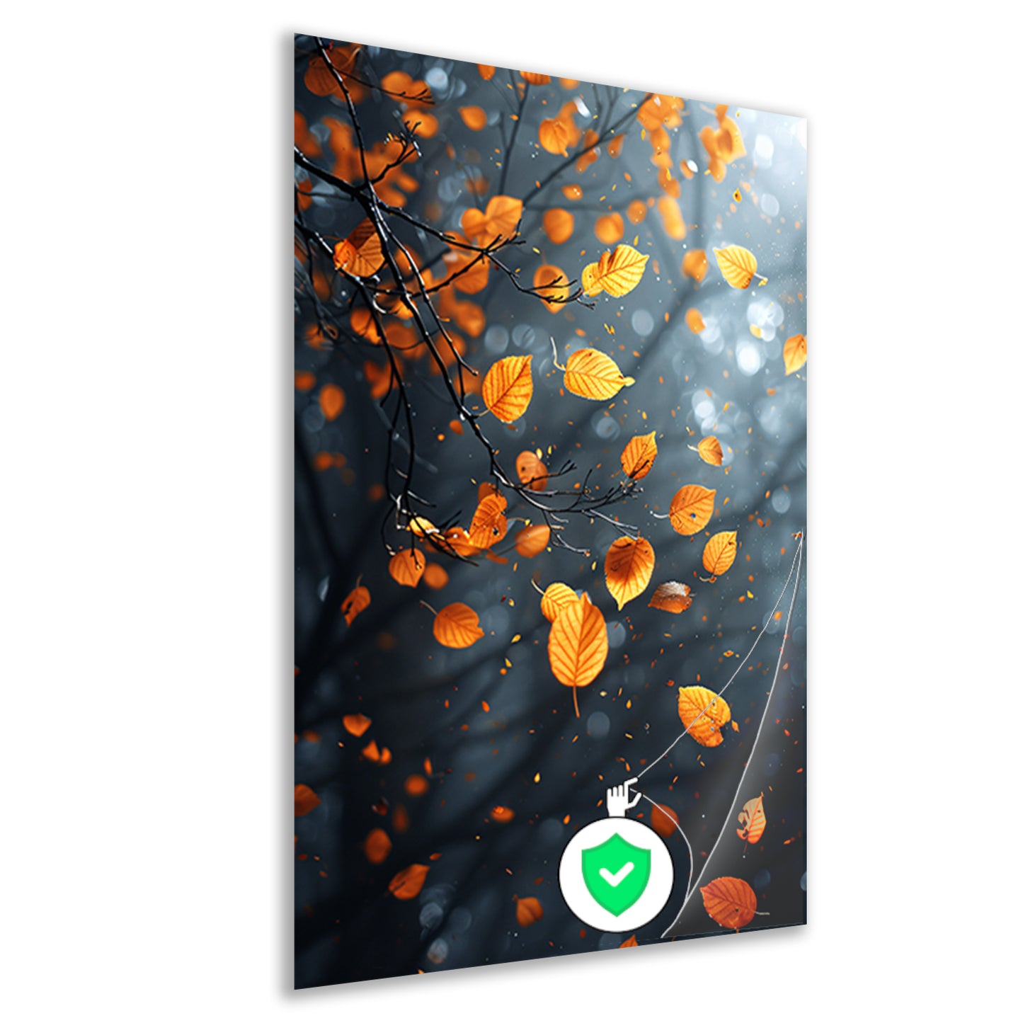 Vallende Herfstbladeren in het Bos poster