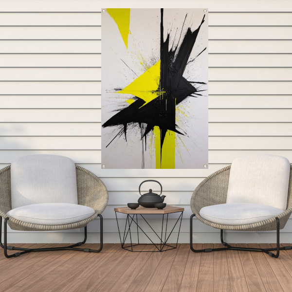 Explosie van Contrast in Geel en Zwart tuinposter