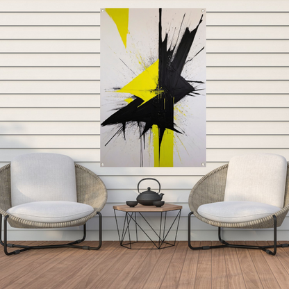 Explosie van Contrast in Geel en Zwart tuinposter