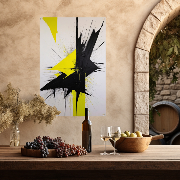 Explosie van Contrast in Geel en Zwart tuinposter