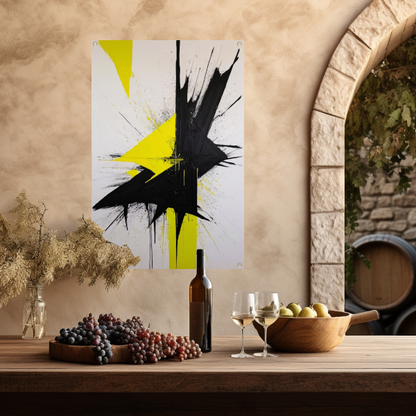Explosie van Contrast in Geel en Zwart tuinposter