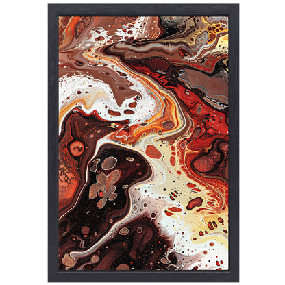 Dynamische abstracte kleurenexplosie op canvas canvas met baklijst