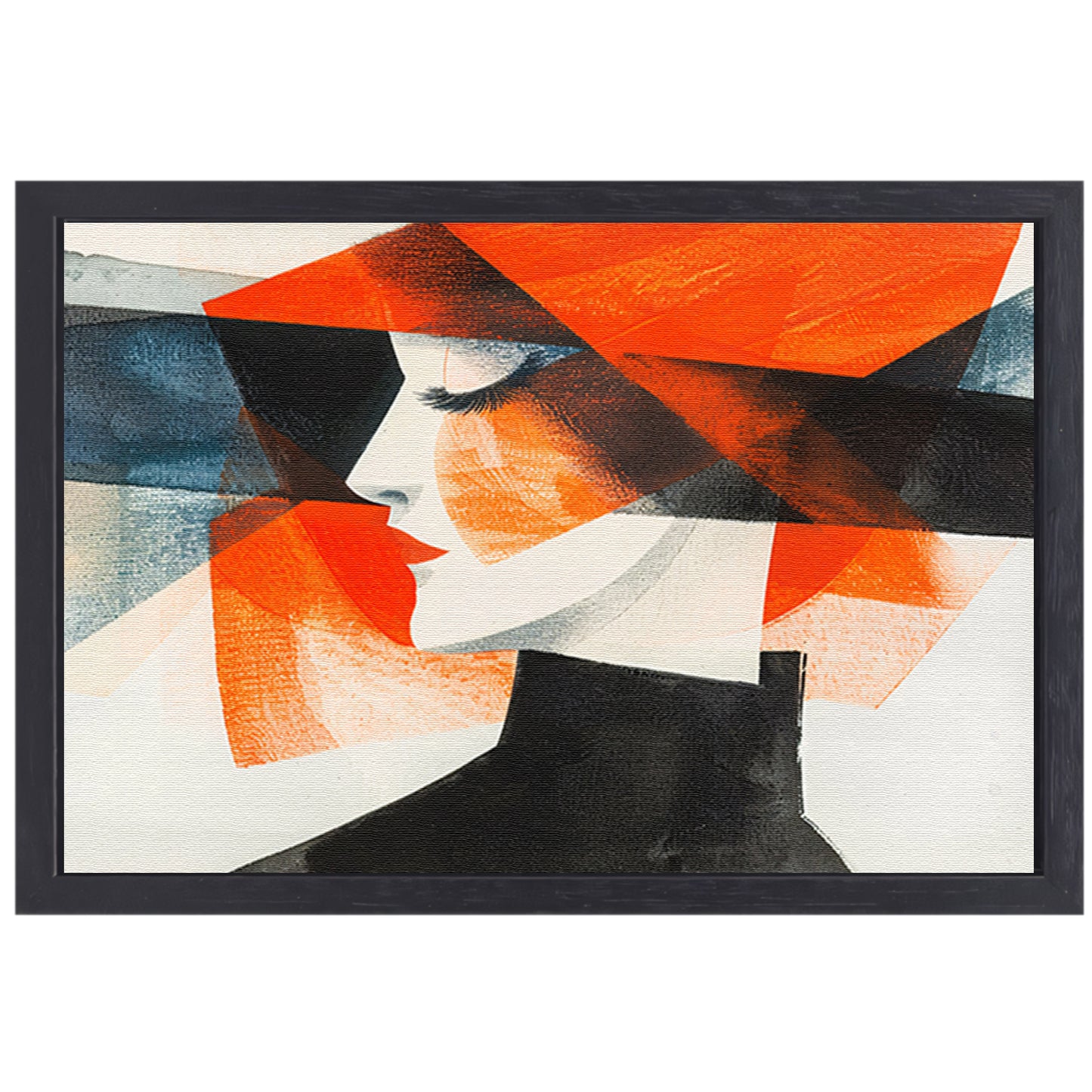 Abstracte kunst van vrouw met hoed canvas met baklijst