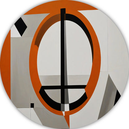 Minimalistisch Ontwerp met Oranje en Zwarte Vormen forex muurcirkel