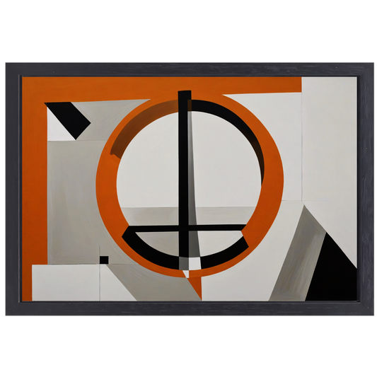Minimalistisch Ontwerp met Oranje en Zwarte Vormen canvas met baklijst